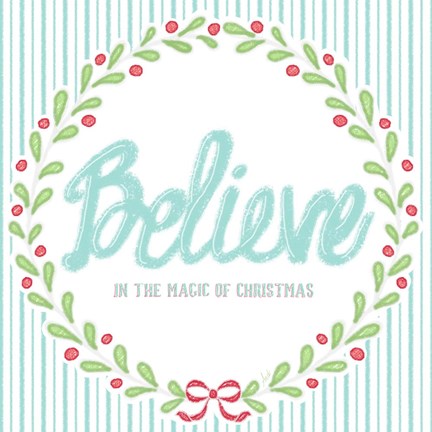 Framed Christmas Wreath II Print