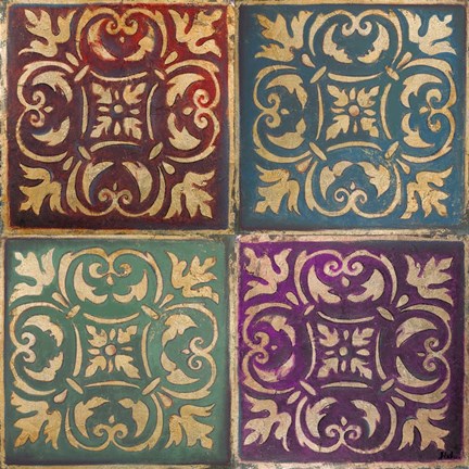 Framed Moroccan Mosaic Patch I Print