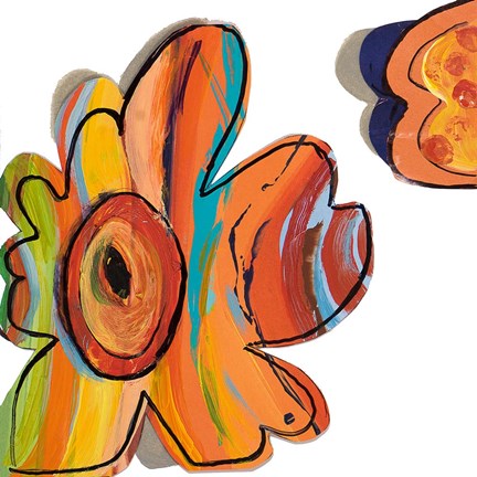 Framed Collage Flowers I Print