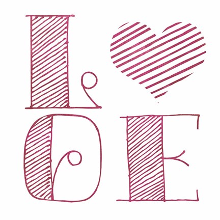 Framed Love Heart Pink Print