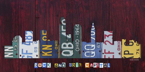 Framed Cleveland Skyline Print