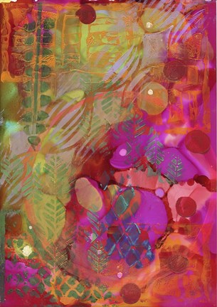 Framed Texture - Red Green Print