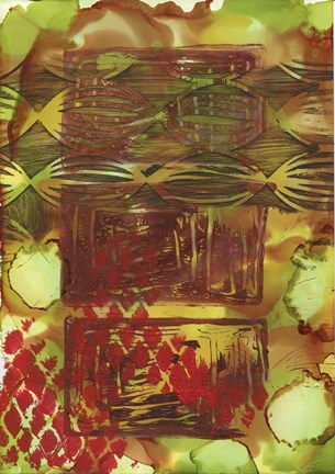 Framed Texture - Brown Green Print