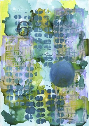 Framed Texture - Blue Yellow Print