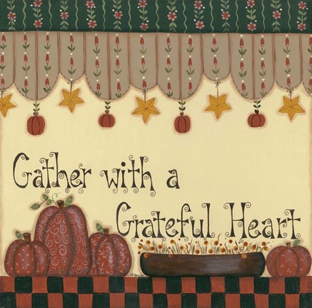 Framed Gather With a Grateful Heart Print