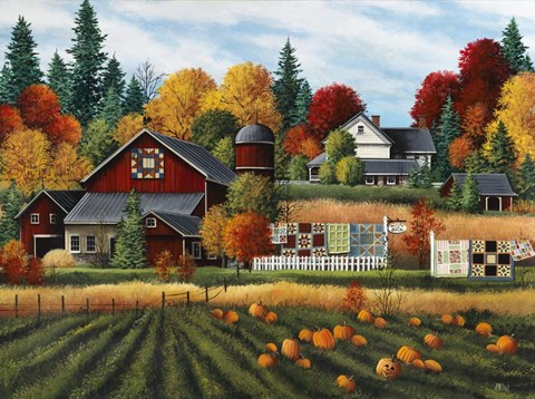Framed Autumn on the Farm Print