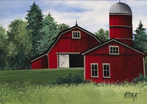 Framed Red Barn Print