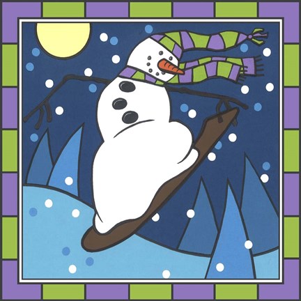 Framed Coalman Snowboarding 1 Print