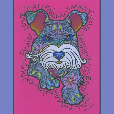 Framed Miniature Schnauzer Print