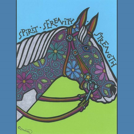 Framed Horse (Pinto) Print
