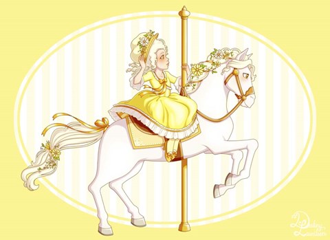 Framed Carousel Yellow Print