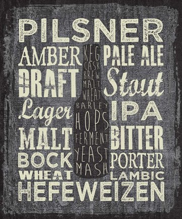 Framed Beer Sign III Print