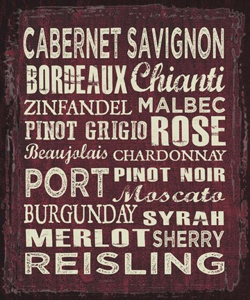 Framed Wine Sign II Print