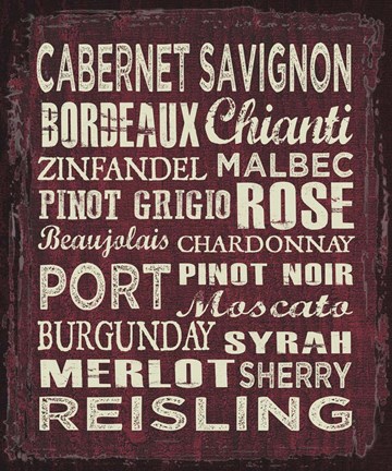 Framed Wine Sign II Print