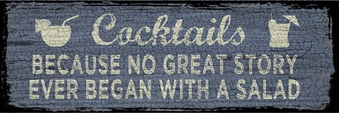 Framed Cocktail Sign I Print