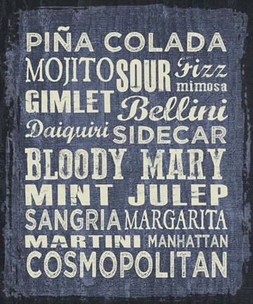 Framed Cocktail Sign II Print