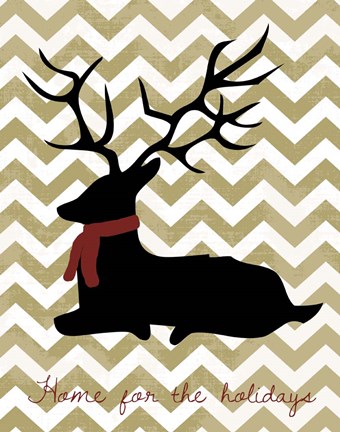 Framed Deer - Home For the Holidays Print