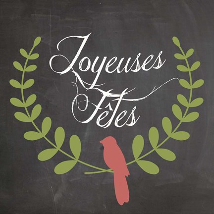 Framed Christmas Chalk 4 French Print