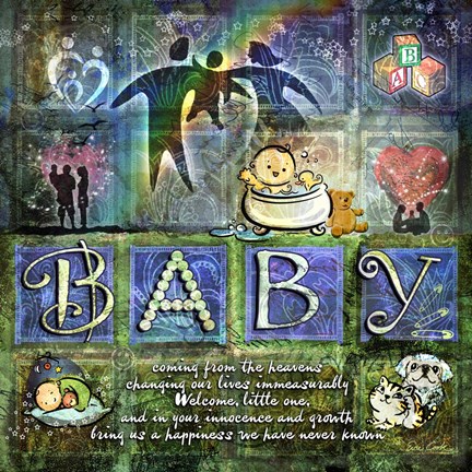 Framed Welcome Baby Boy Print