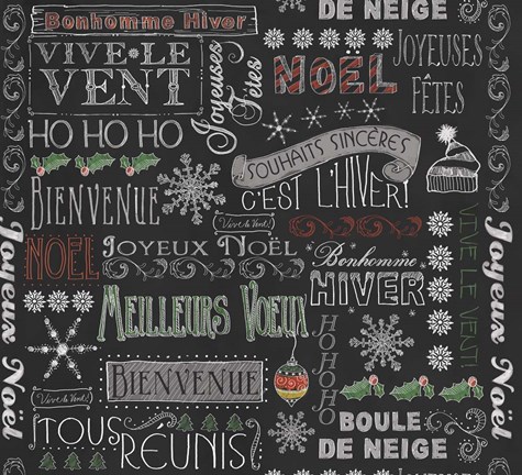 Framed Chalk Christmas F Patt Print