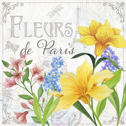 Framed Fleurs II Print