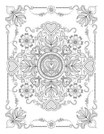 Framed Valentine MandalaL Print