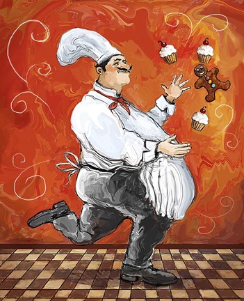 Framed Juggler Bookends I Print