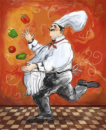 Framed Juggler Bookends II Print