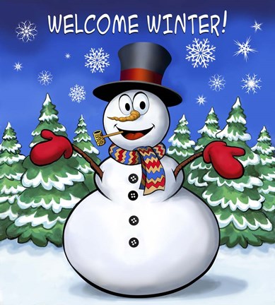 Framed Snowman Print