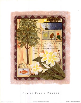 Framed Tranquilite de la Mer Print