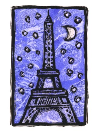 Framed Eiffel Tower Moon Print