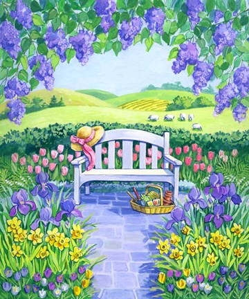 Framed Garden Seat Print