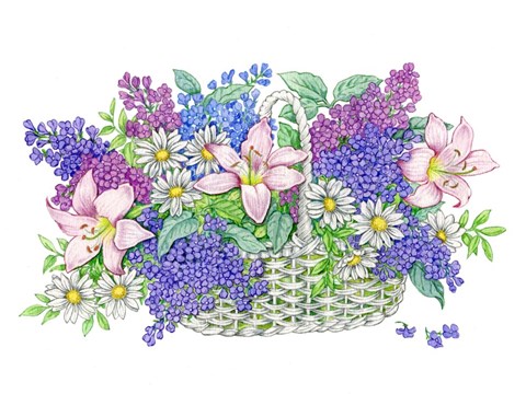 Framed Lily Basket Print