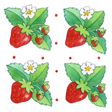 Framed Strawberries Four Print