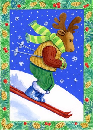 Framed Downhill Racer Moose Print
