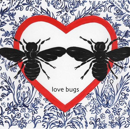 Framed Love Bugs Valetines Print