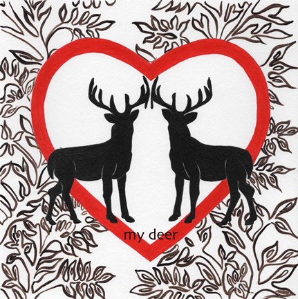 Framed My Deer Valetines Print
