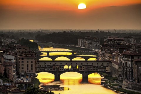 Framed Sunset in Florence Print
