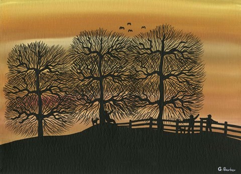 Framed Silhouetted on the Hill Print