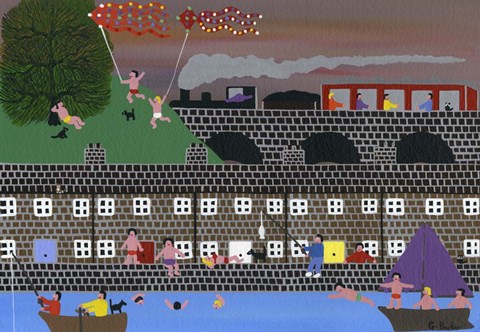 Framed Boats at Stonebridge Print