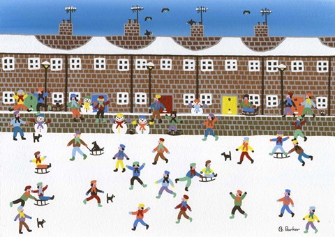 Framed Sledding Club Print