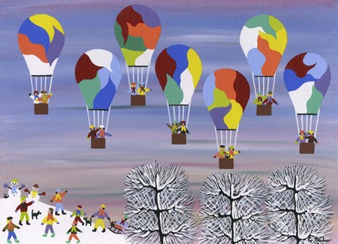 Framed Balloons Print