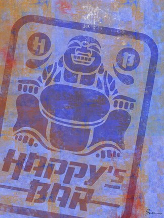 Framed Happy Bar Print