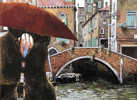 Framed Baci tra le Calli Print