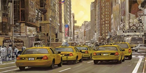 Framed Taxi a New York Print