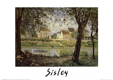 Framed Village on Banks of the Seine Print