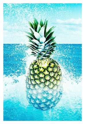 Framed Pineapple and Splashes Print