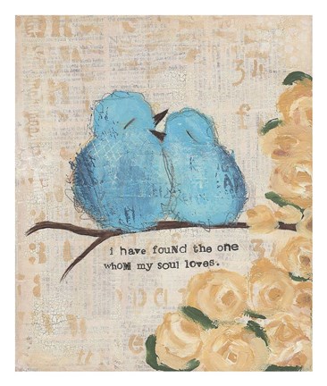 Framed Bluebirds Print