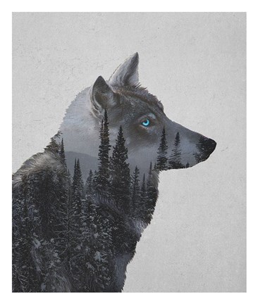 Framed Winter Wolf Print