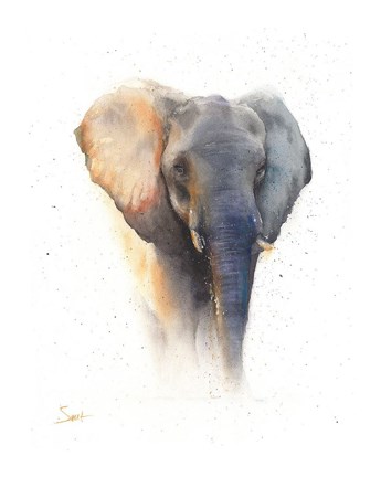 Framed Elephant Watercolor Print